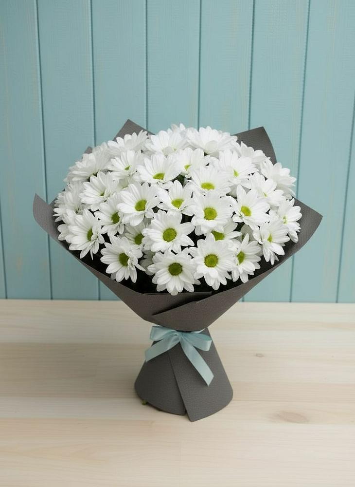 Букет белые хризантемы в Остров Букет цветов из: Хризантемы в Остров