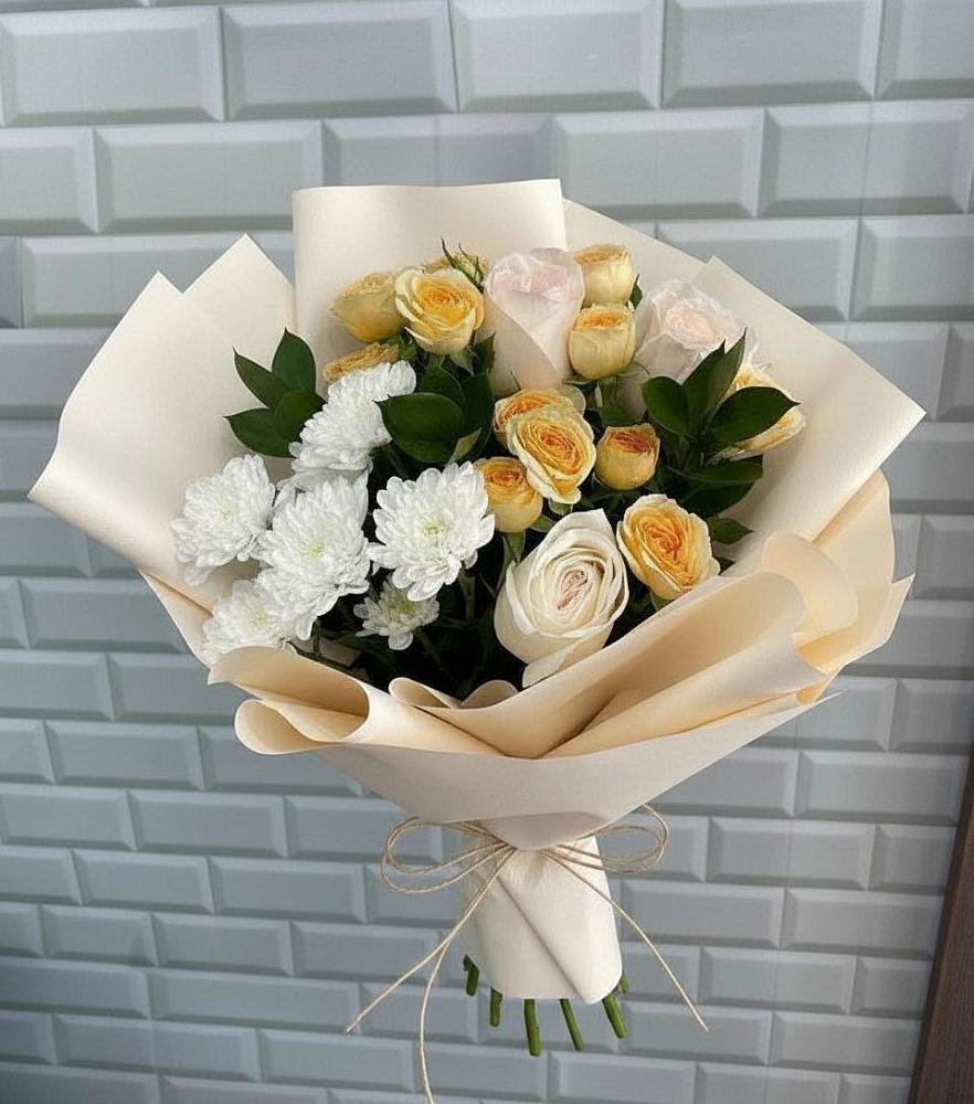 Букет цветов из: Розы и Хризантемы в Остров