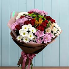 Букет цветов из:  Розы, Хризантемы и Альстромерии #REPLACE_PRED# Остров
